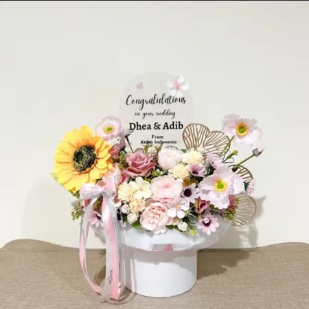 Bloom Box Akrilik Ucapan Wedding Wonokromo Surabaya